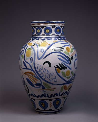 Majolica Vase Painted and Decorated by a Bird by Andre Derain