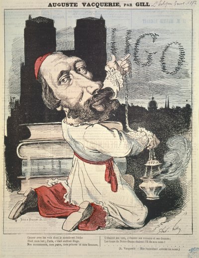 Auguste Vacquerie from the Cover of LEclipse, engraved by Yves & Barret, 3rd November 1872 by Andre Gill