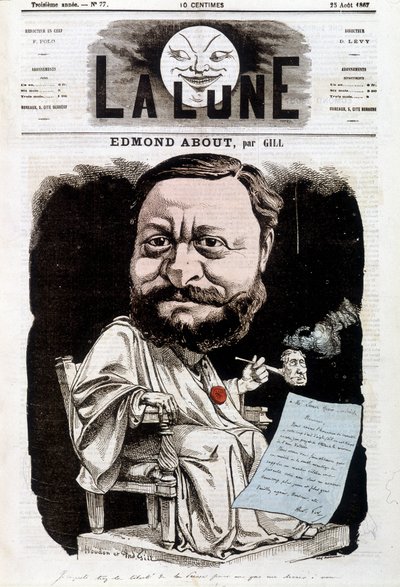 Portrait of Edmond About, French writer by Andre Gill