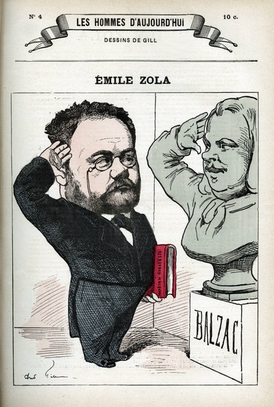Portrait of Emile Zola (1840-1902), French man of letters. Caricature by Gill, Paris by Andre Gill