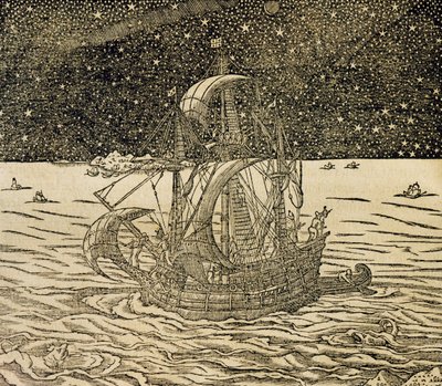 Sailors Following Northern Route, from Universal Cosmology by Andre Thevet