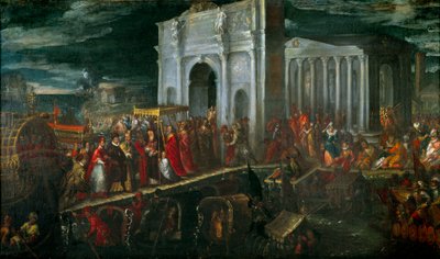 Reception of the Duke of Anjou in San Nicolo di Lido in Venice by Doge Moncenigo, During His Journey Back from Poland to France, July 28 by Andrea Vicentino