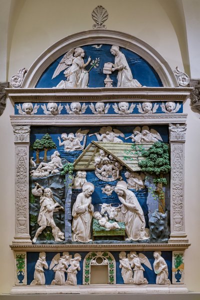 Nativity, Adoration of the Shepherds and Annunciation by Andrea (workshop of) Della Robbia