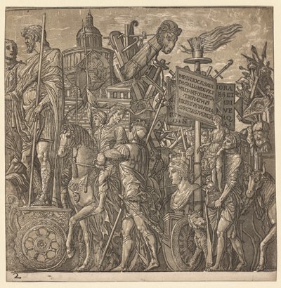 The Triumph of Julius Caesar: Colossal Statues and Siege Equipment by Andrea Andreani