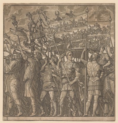 The Triumph of Julius Caesar: Soldiers Carrying the Pictures of War by Andrea Andreani
