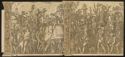 The Triumph of Julius Caesar (no.5 and 6 plus 2 columns) by Andrea Andreani