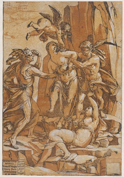 Virtue as a Young Woman in the Centre of Four Figures Representing Love, Error, Ignorance by Andrea Andreani
