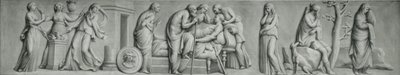 A grisaille panel, depicting the scene of the death of Meleager by Andrea Casali