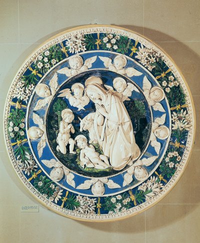 Adoration of the Virgin with St. John the Baptist and Two Cherubs by Andrea Della Robbia