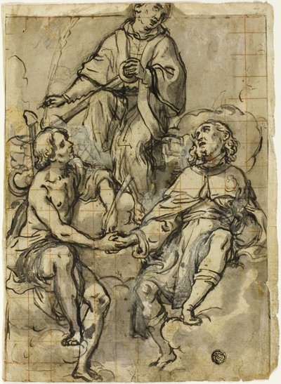 Saint Clement Flanked by Saints Sebastian and Roch by Andrea Lilio