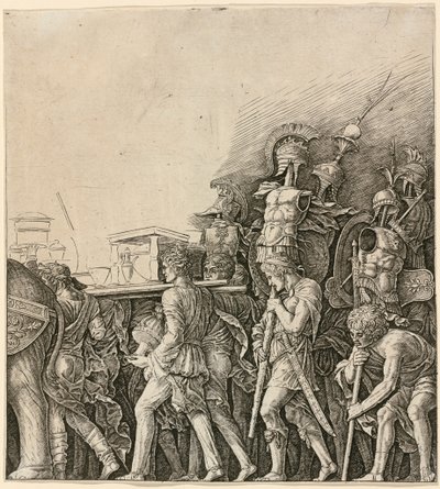 The Triumph of Caesar: Soldiers Carrying Trophies by Andrea Mantegna