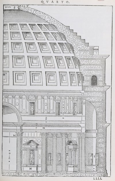 Cross Section of the Pantheon, Illustration from a Facsimile Copy of 