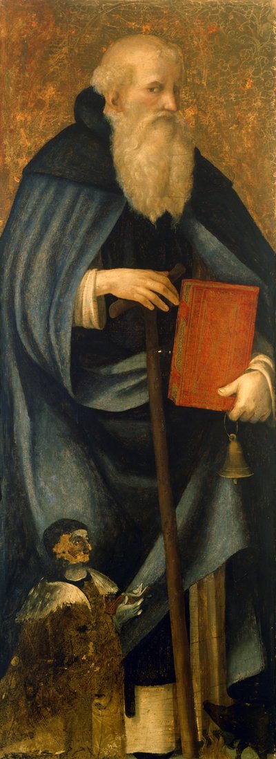 Saint Anthony Abbot or Anthony Great and client Francesco Caracciolo by Andrea Sabatini