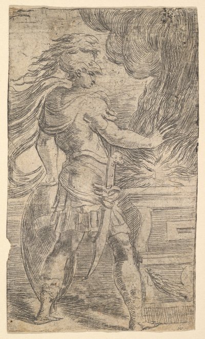 Mutius Scaevola Placing His Hand in the Flames by Andrea Schiavone