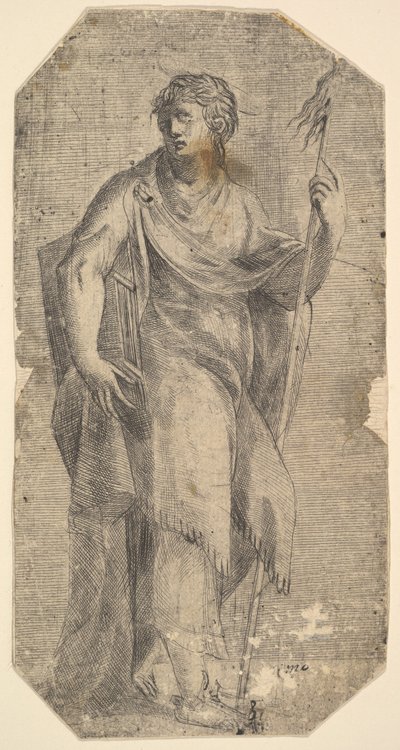 Saint Matthew Holding a Staff and a Book, Turning to the Left, ca. 1540-50 by Andrea Schiavone