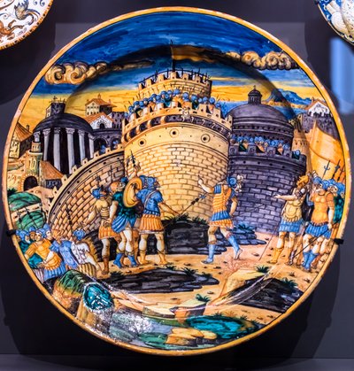 Dish: The Death of Seba, circa 1560 by Andrea de (worshop of) Negroponte