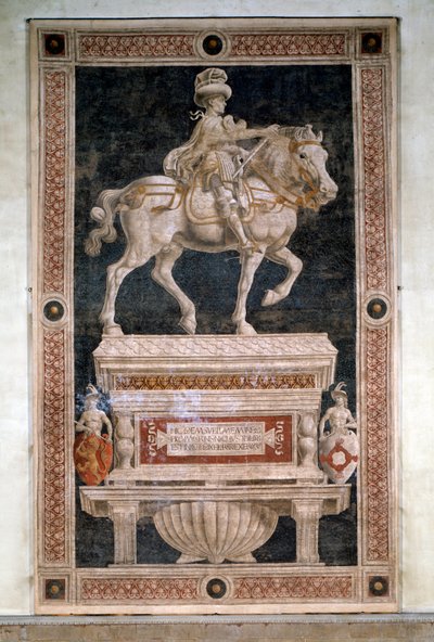 Equestrian Monument to Niccolo da Tolentino (detail) by Andrea del Castagno