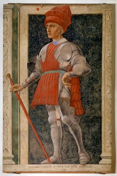 Portrait of Farinata degli Uberti, Italian aristocrat and military leader by Andrea del Castagno