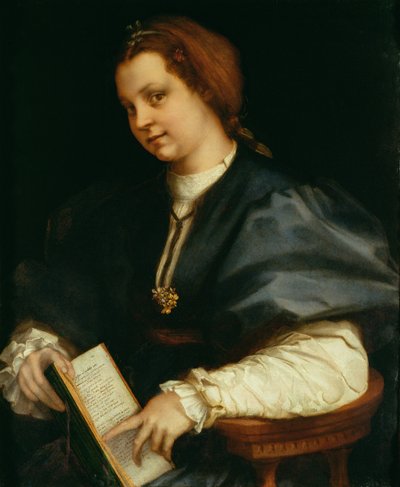 Lady with Book of Verse by Petrarch by Andrea del Sarto