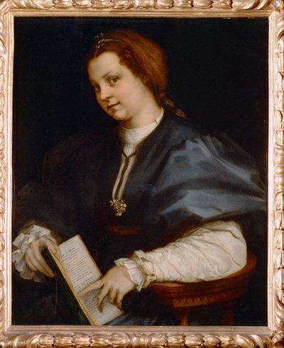 Portrait of a Girl with the Petrarchino, a Small Edition of Poems by Petrarch by Andrea del Sarto