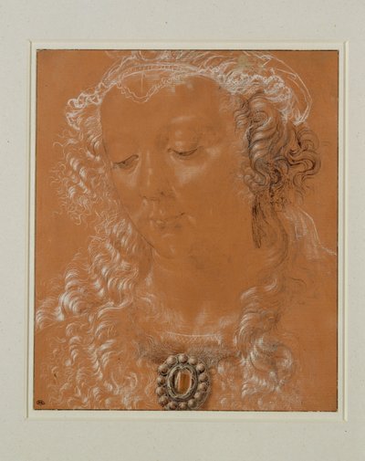 Head of a Woman, Eyes Downcast, Slightly Turned to the Left by Andrea del Verrocchio