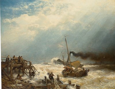 Harbour of Ostende by Andreas Achenbach