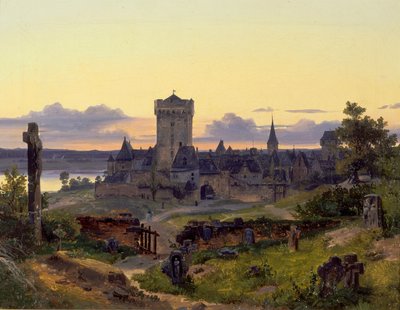 Zons on the Rhine by Andreas Achenbach