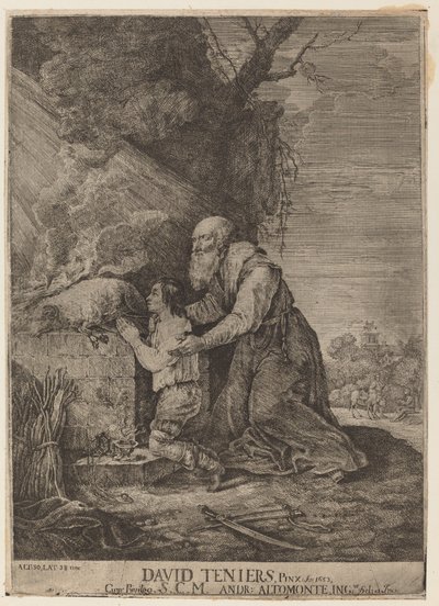 Sacrifice of Isaac by Andreas Altomonte, after David Teniers the Younger