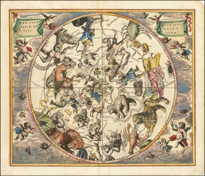 Celestial Map Illustrating the Constellations of the Northern Hemisphere (1660) by Andreas Cellarius