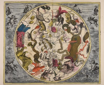 Ancient Southern Starry Hemisphere by Andreas Cellarius