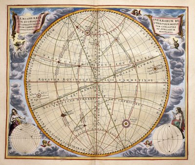 Trajectories of planets and stars as seen from Earth, from Harmonia Macrocosmica by Andreas Cellarius