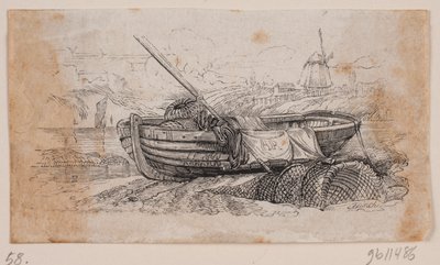 Vignette. Fishing Boat Pulled Ashore by Andreas Flinch
