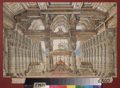 Stage Design for the Ballet Caesar in Egypt by Andreas Leonhard Roller
