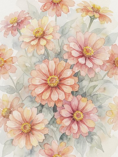 Blush Zinnia Blooms by Andreas Magnusson