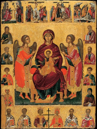 The Virgin and Child Enthroned (Icon) by Andreas Ritzos