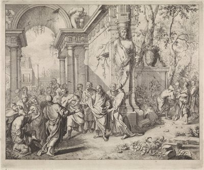 Christ Healing Two Blind Men by Andreas van der Myn (possibly)