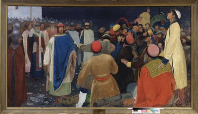 Prince Gleb Sviatoslavitch Killing a Volkhve at a Veche in Novgorod by Andrei Petrovich Ryabushkin