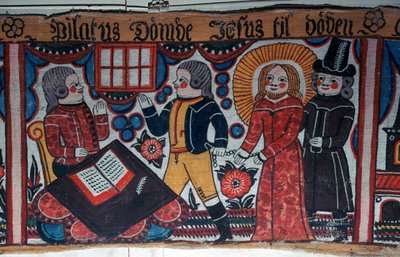 Depiction of Christ before Pontius Pilate from Sweden, 19th century by Andres Palsson