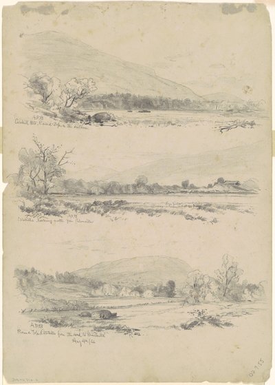 Catskill Mountains, Round-Top in the Distance; Catskills Looking North from Palenville; and Round Top, Catskills, from the Road to Bracketts by Andrew Fisher Bunner