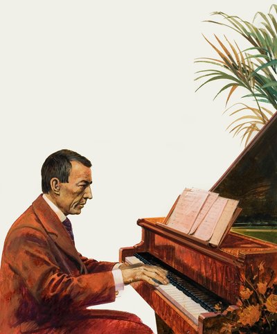 Rachmaninoff playing the piano by Andrew Howat