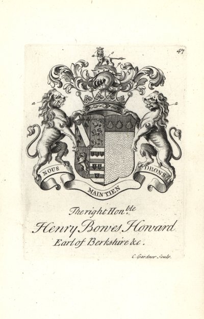Coat of Arms and Crest of Henry Bowes Howard by Andrew Johnston