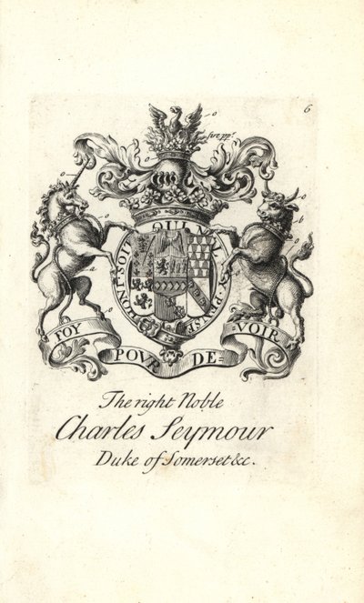 Coat of Arms and Crest of Charles Seymour, 6th Duke of Somerset by Andrew Johnston