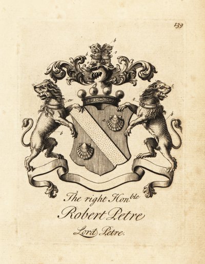 Coat of arms of Robert Petre, Lord Petre, 8th Baron Petre by Andrew Johnston