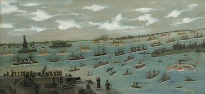 Review of the United States Fleet in New York Harbour with the Statue of Liberty, 1893 by Andrew Meyer