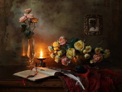 Candlelight Still Life by Andrey Morozov