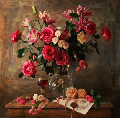 Romantic Rose Still Life by Andrey Morozov