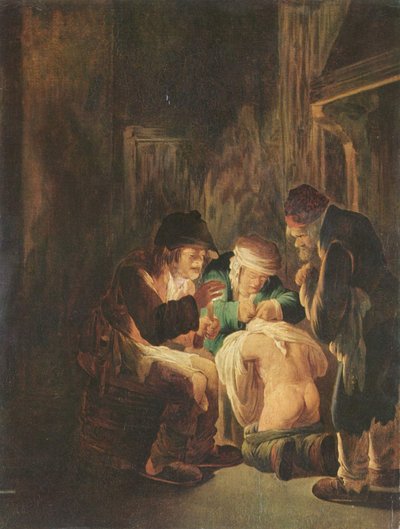 Flea Hunting at Candlelight by Andries Both
