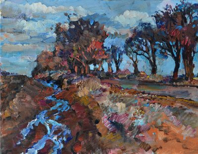 Autumn River Landscape by Andrii Kutsachenko