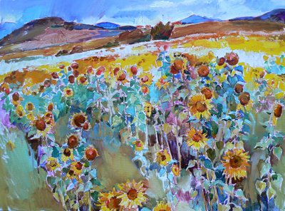 Golden Sunflower Fields by Andrii Kutsachenko