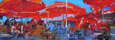 Red Umbrellas Cafe by Andrii Kutsachenko